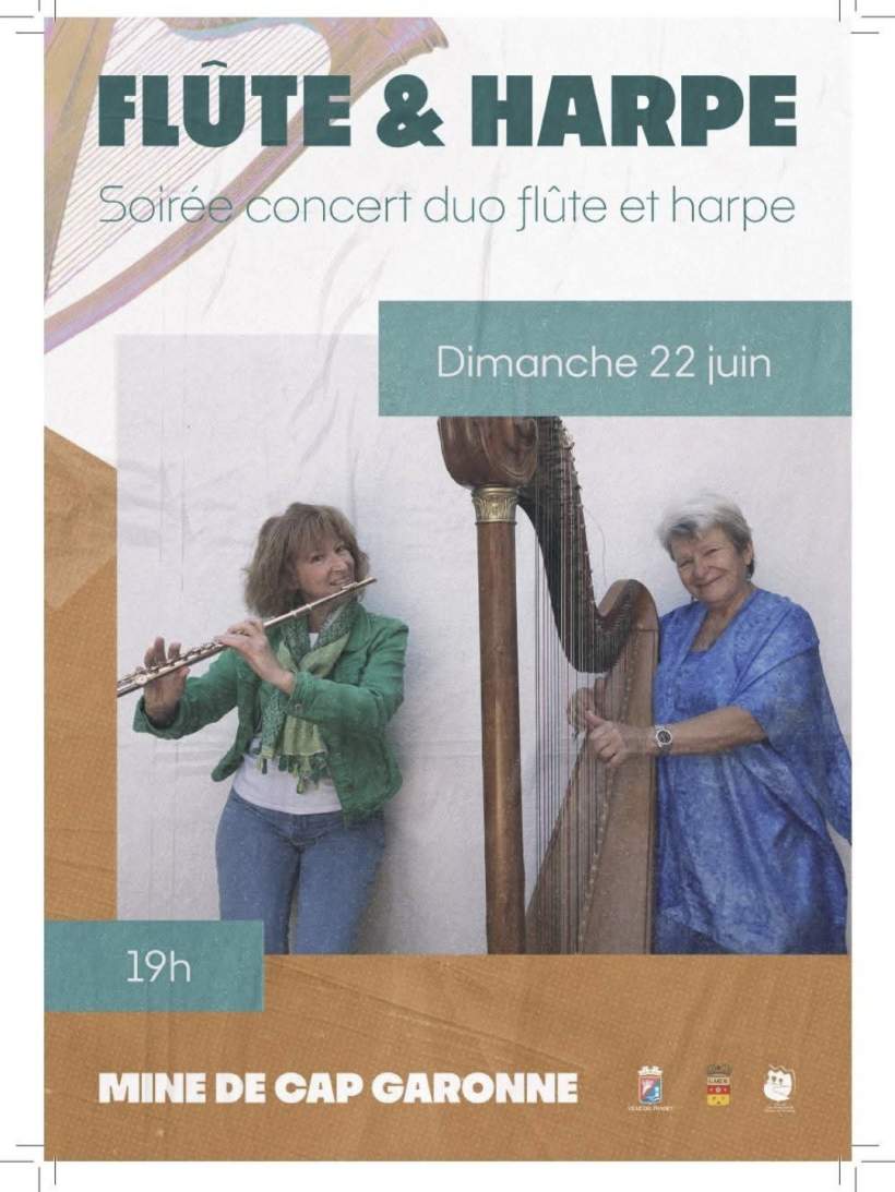 Concert Flûte et Harpe Mine Cap Garonne